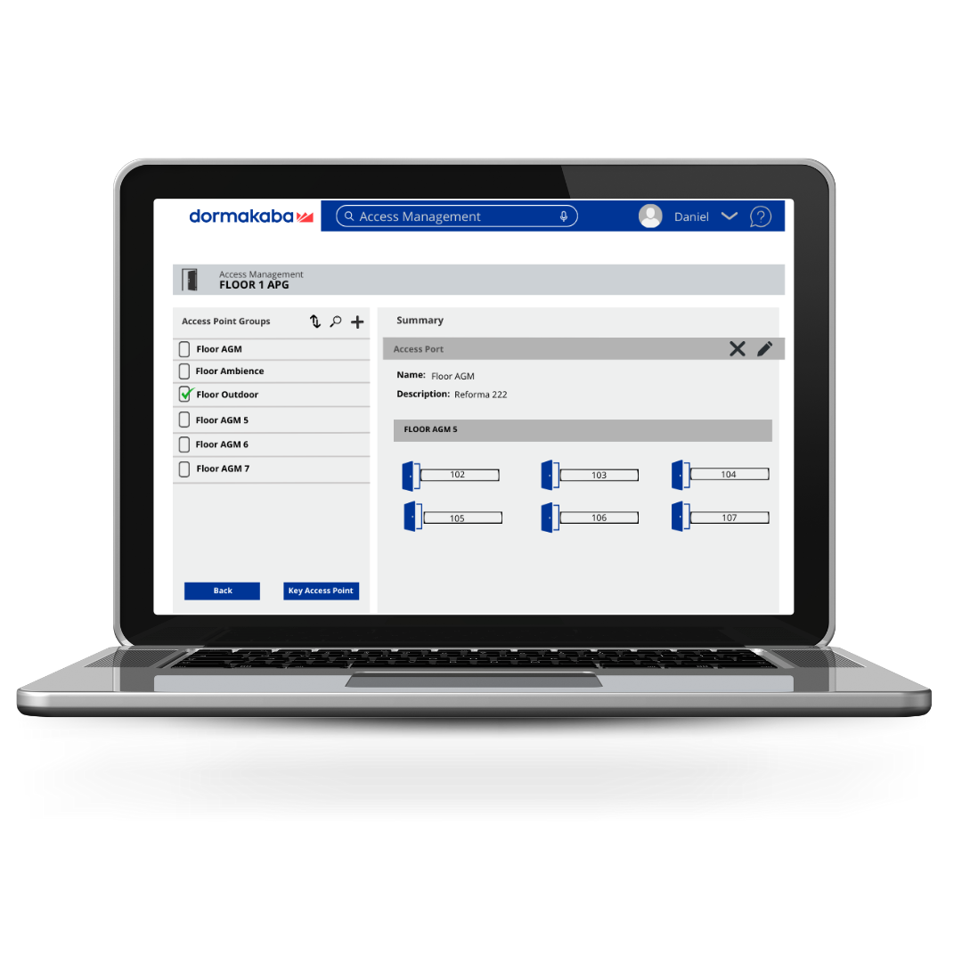 Aplicacion dormakaba, version para computadoras